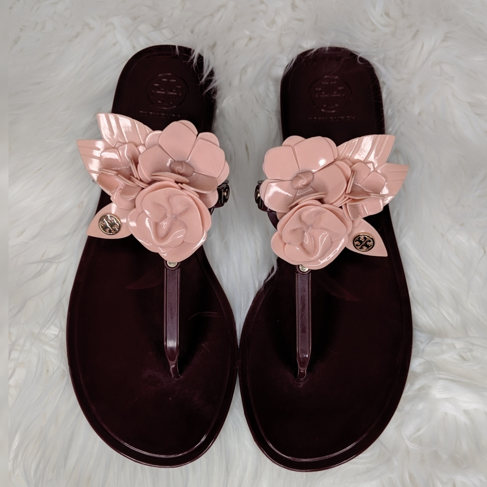 TORY BURCH JELLY SANDALS W/BOWS
